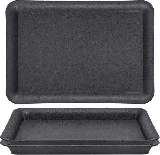 GREANER 17 Inch Plastic Plant Saucer, Black Trays for Plants, Flower Pot No Holes Plant Drip Trays, Plant Trays for Pots Heavy Duty Plastic Plant Saucers for Indoors Outdoors