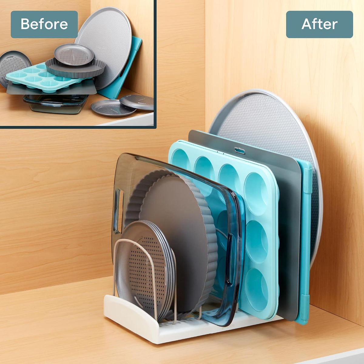 YouCopia StoreMore Bakeware Rack with Adjustable Dividers