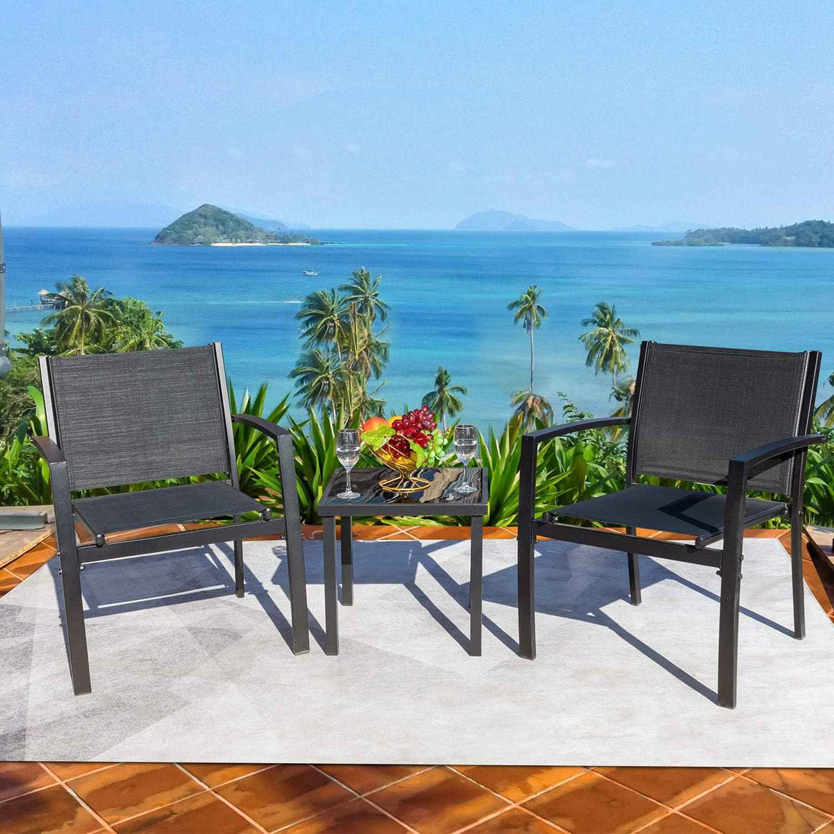 Homall 3 Pieces Patio Furniture Set Outdoor Patio Conversation