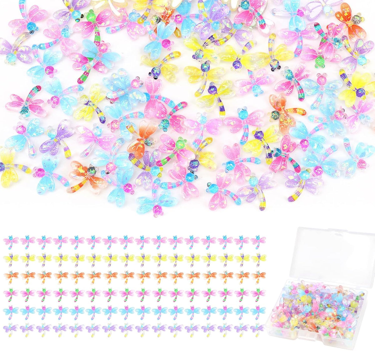 90Pcs Mini Resin Dragonflies Figurine, Tiny Dragonfly Garden Decor for DIY Crafft Fairy Garden Dollhouse Micro Landscaping Decoration