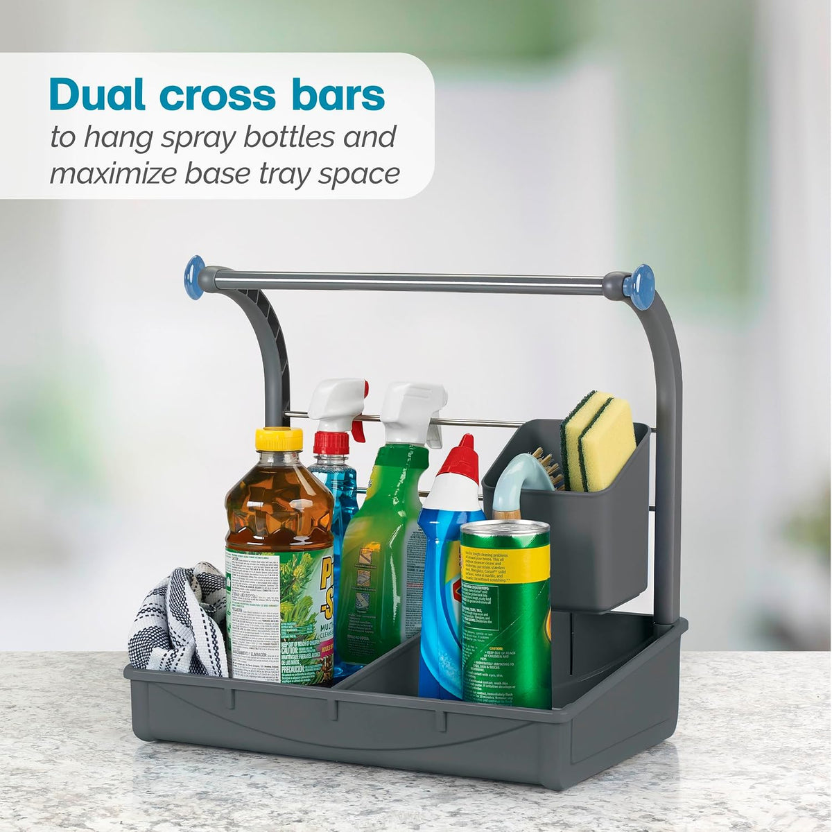 Polder Under Sink Storage Caddy, Kitchen and Bathroom Organization and Storage with Tray, Easy-to-Assemble, 16.75" x 10.5" x 16.5" - Field & Nook