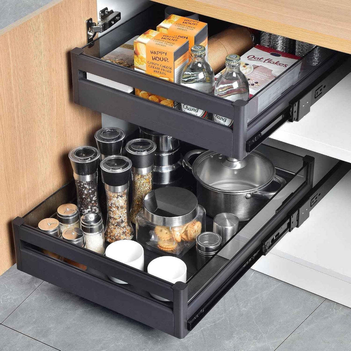 YOHOM Pull Out Cabinet Organizer, 20" W x 21" D