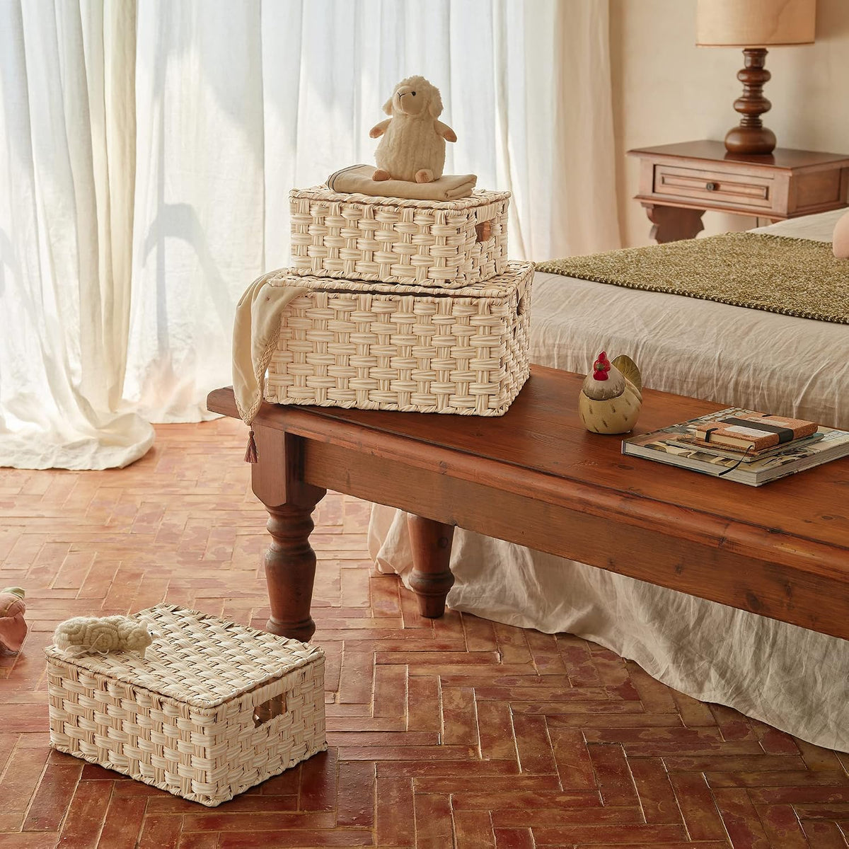 Wicker Baskets With Lids – Woven Storage Basket With Lid - Field & Nook