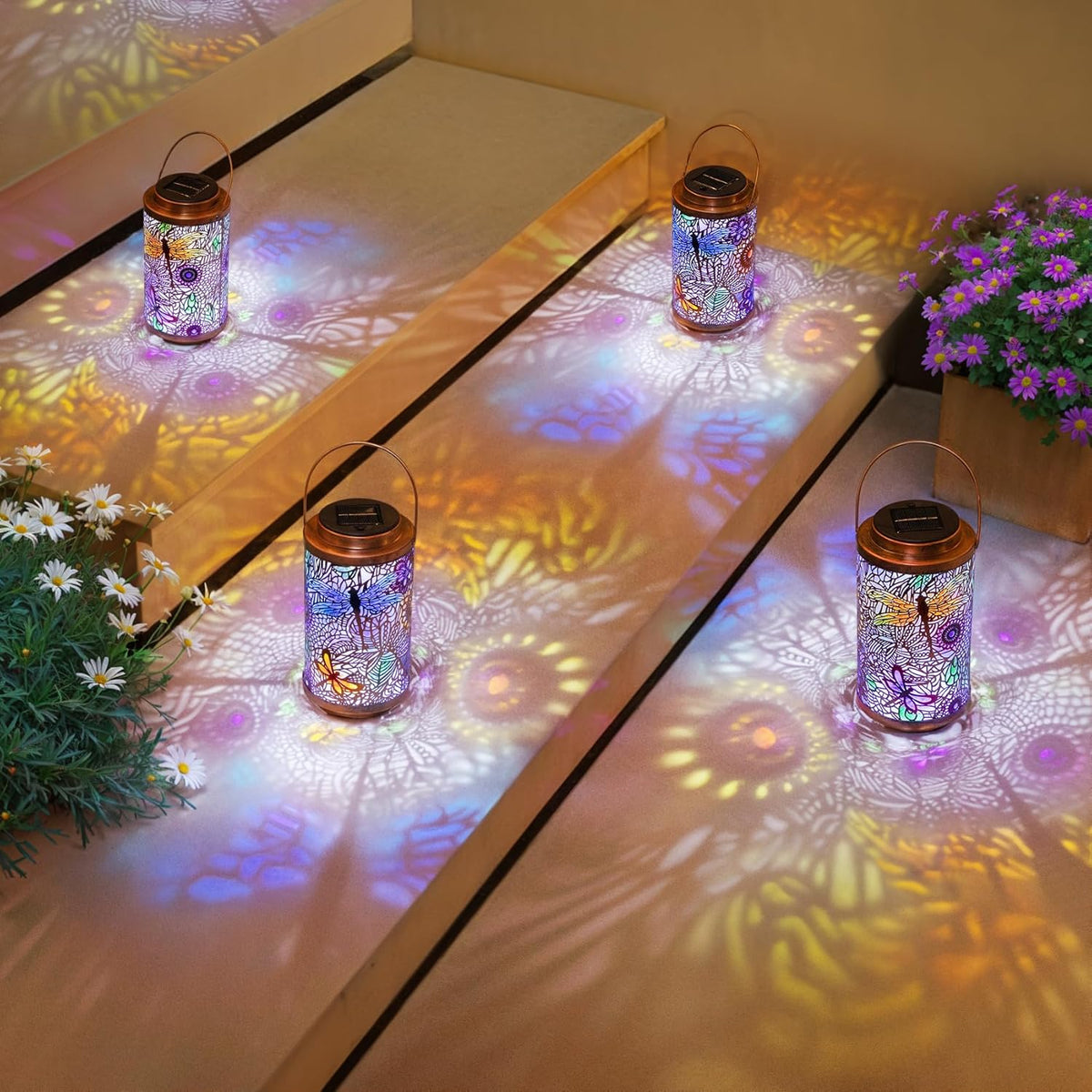 Waterproof Solar Dragonfly Lanterns – Multicolor, 2 Pack