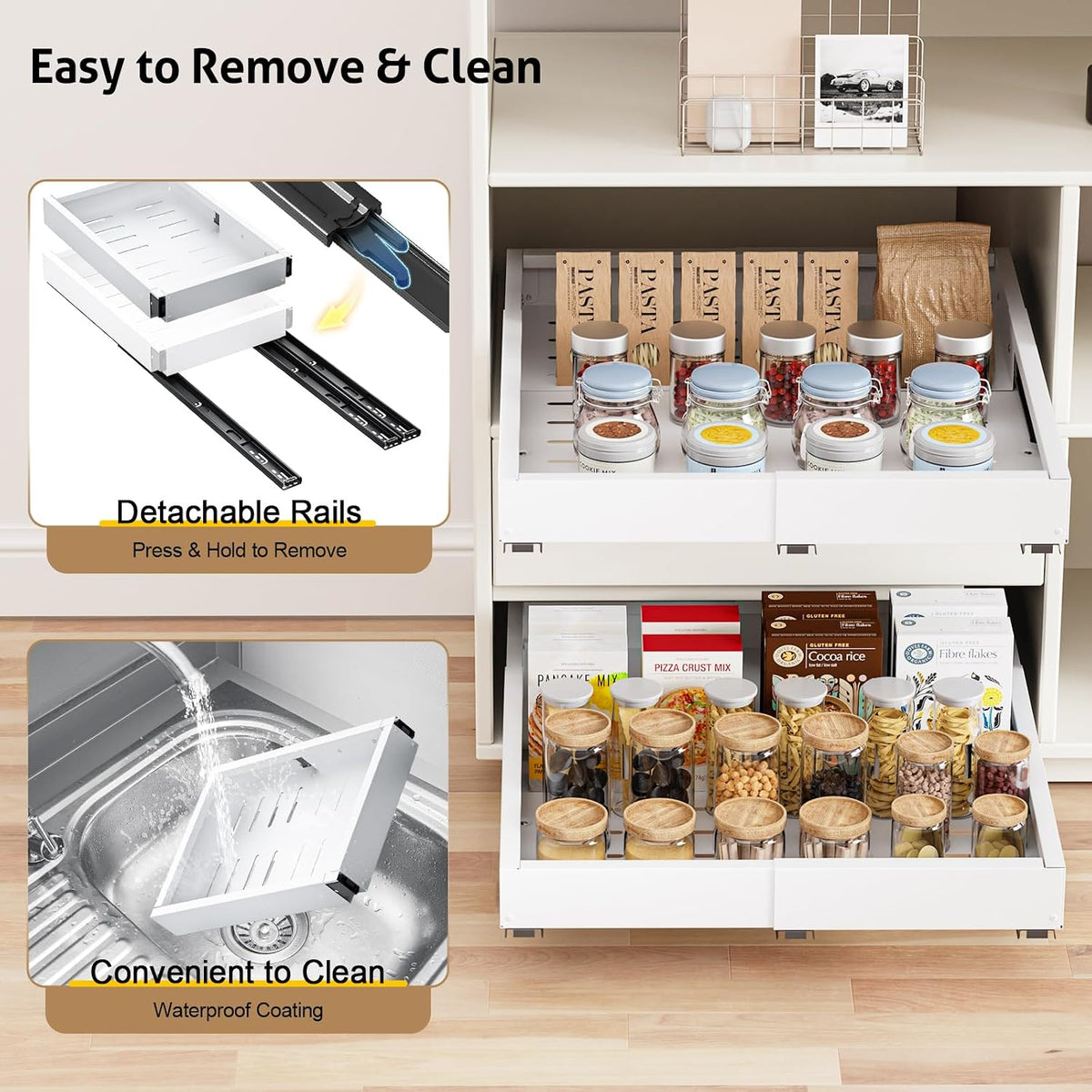 2 Pack Expandable Pull-Out Cabinet Organizer, 11.4"-18.9" W