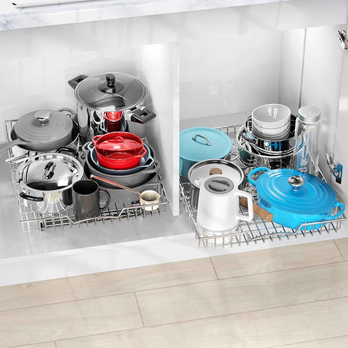 Simple Houseware Under Cabinet Pull Out Sliding Shelf Drawer, 21Dx17W