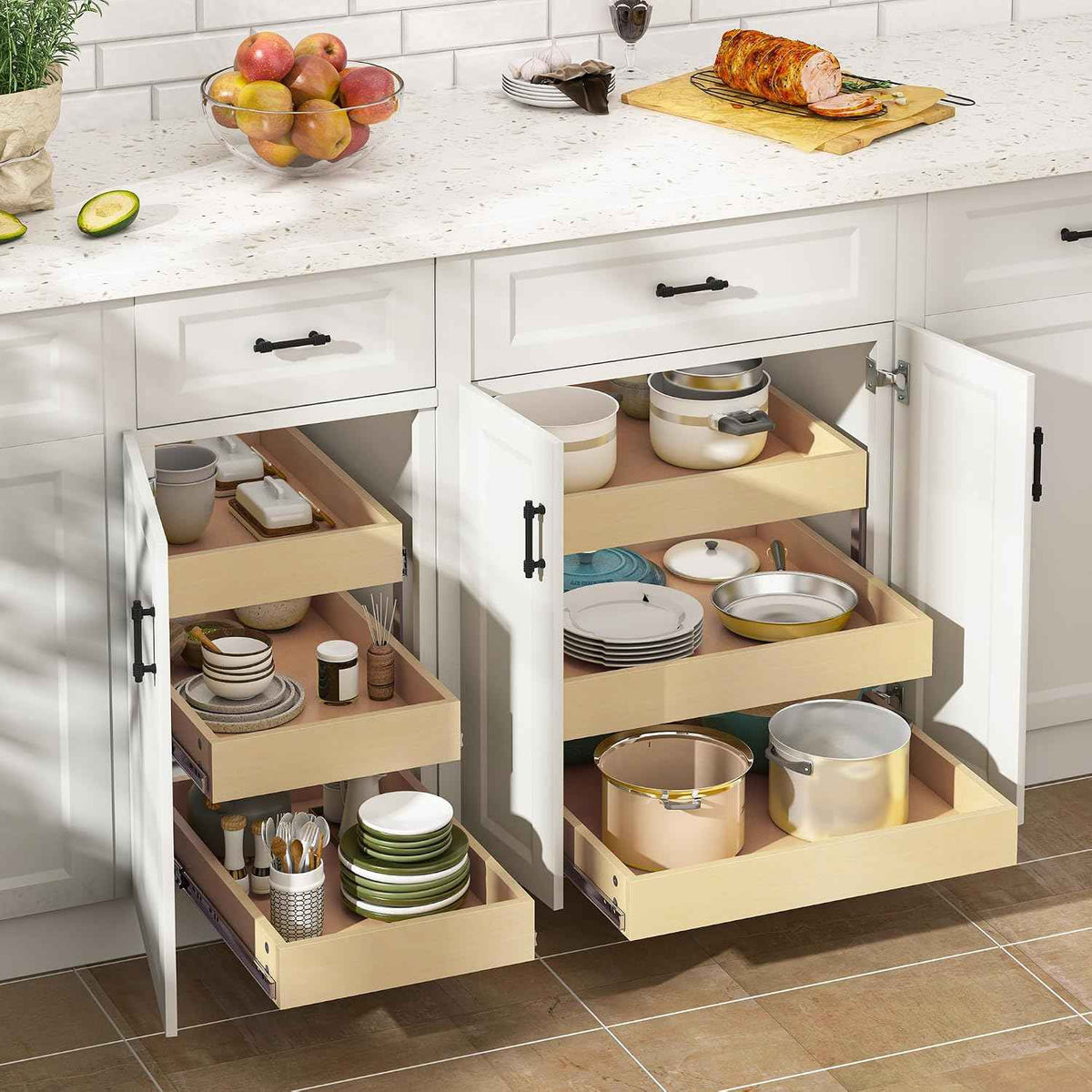 WelFurGeer 3-Tier Pull-Out Cabinet Organizer