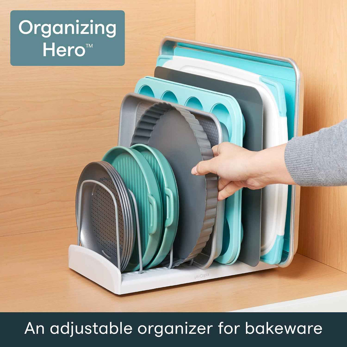 YouCopia StoreMore Bakeware Rack with Adjustable Dividers