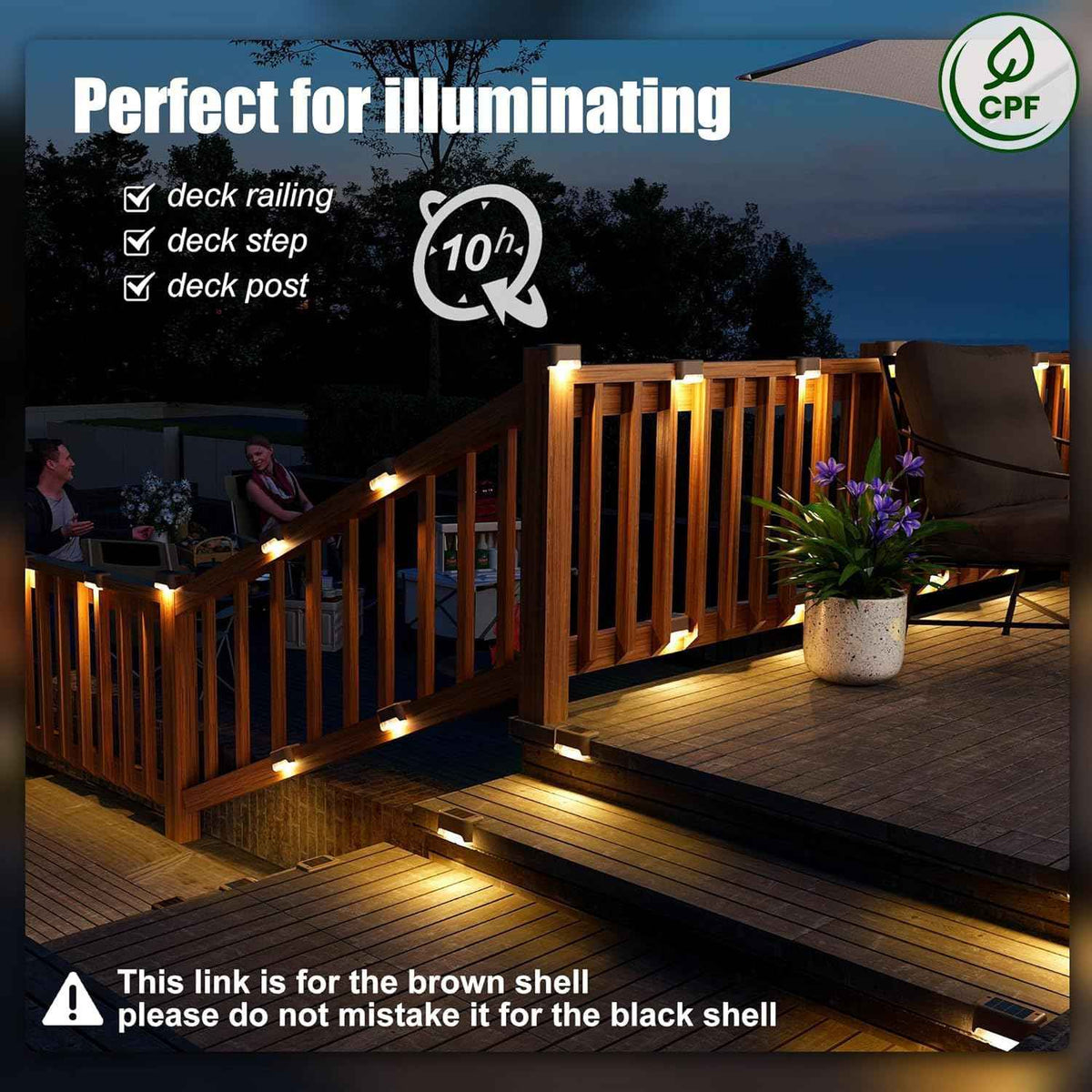 SOLPEX Solar Deck Lights Outdoor 16 Pack,Step Light Waterproof,Warm White | Led Solar lights for Outdoor Stairs,Step,Fence,Yard,Patio and Pathway
