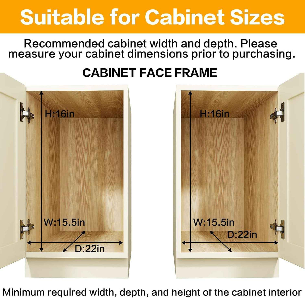 2-Tier Kitchen Cabinet Pull Out Shelf Organizer, 14" W x 21" D