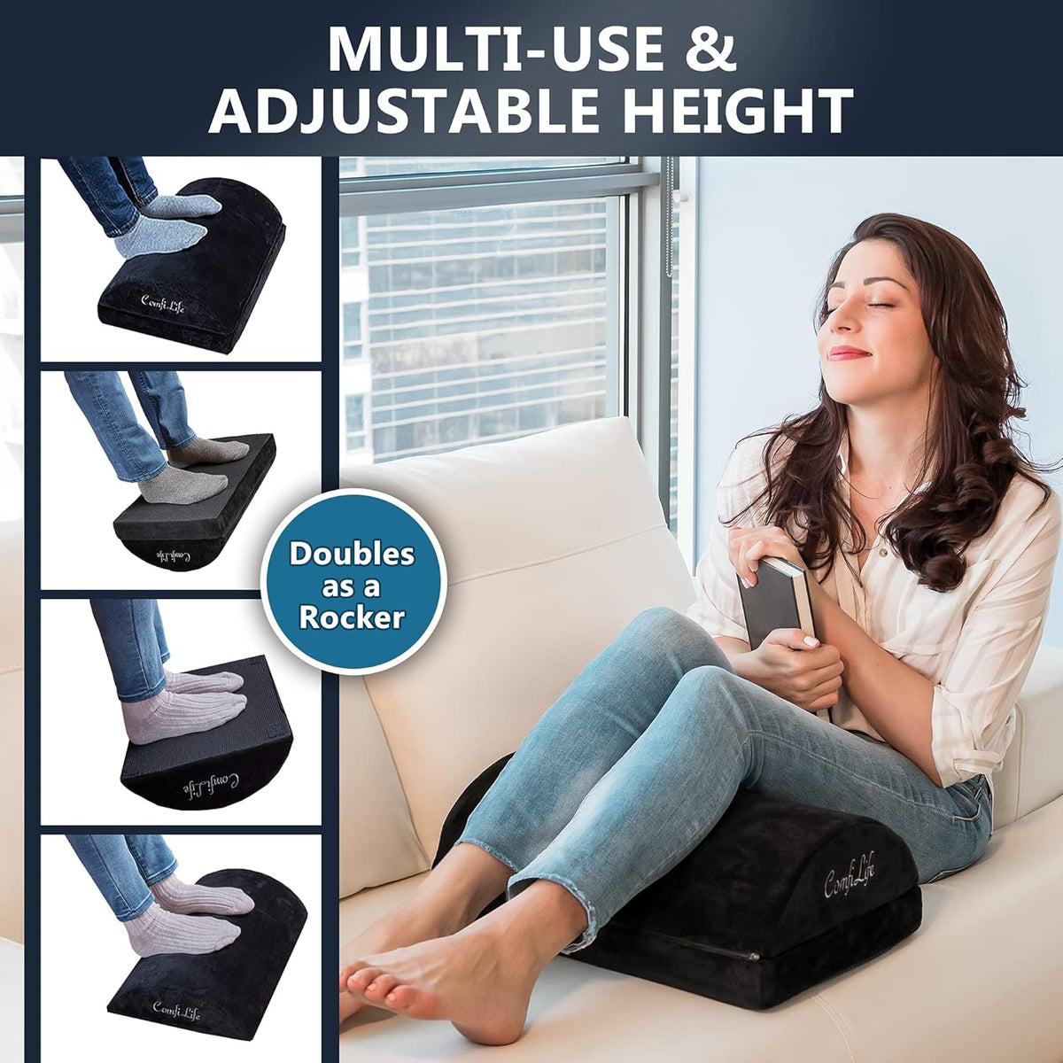 Adjustable Memory Foam Footrest for Desk and Gaming Chair - Field & Nook
