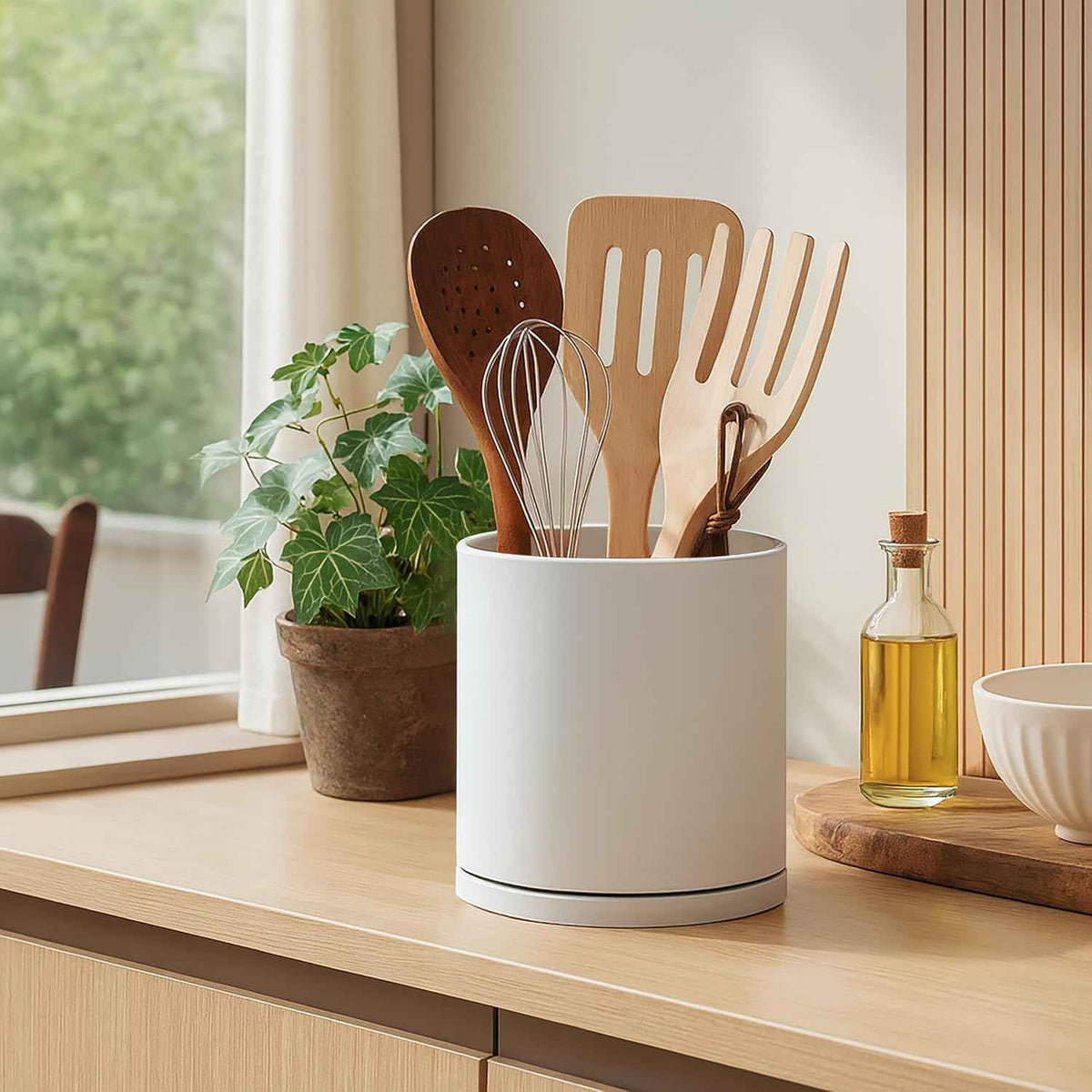 D'vine Dev Rotating Utensil Holder Set, 7.2" + 5"