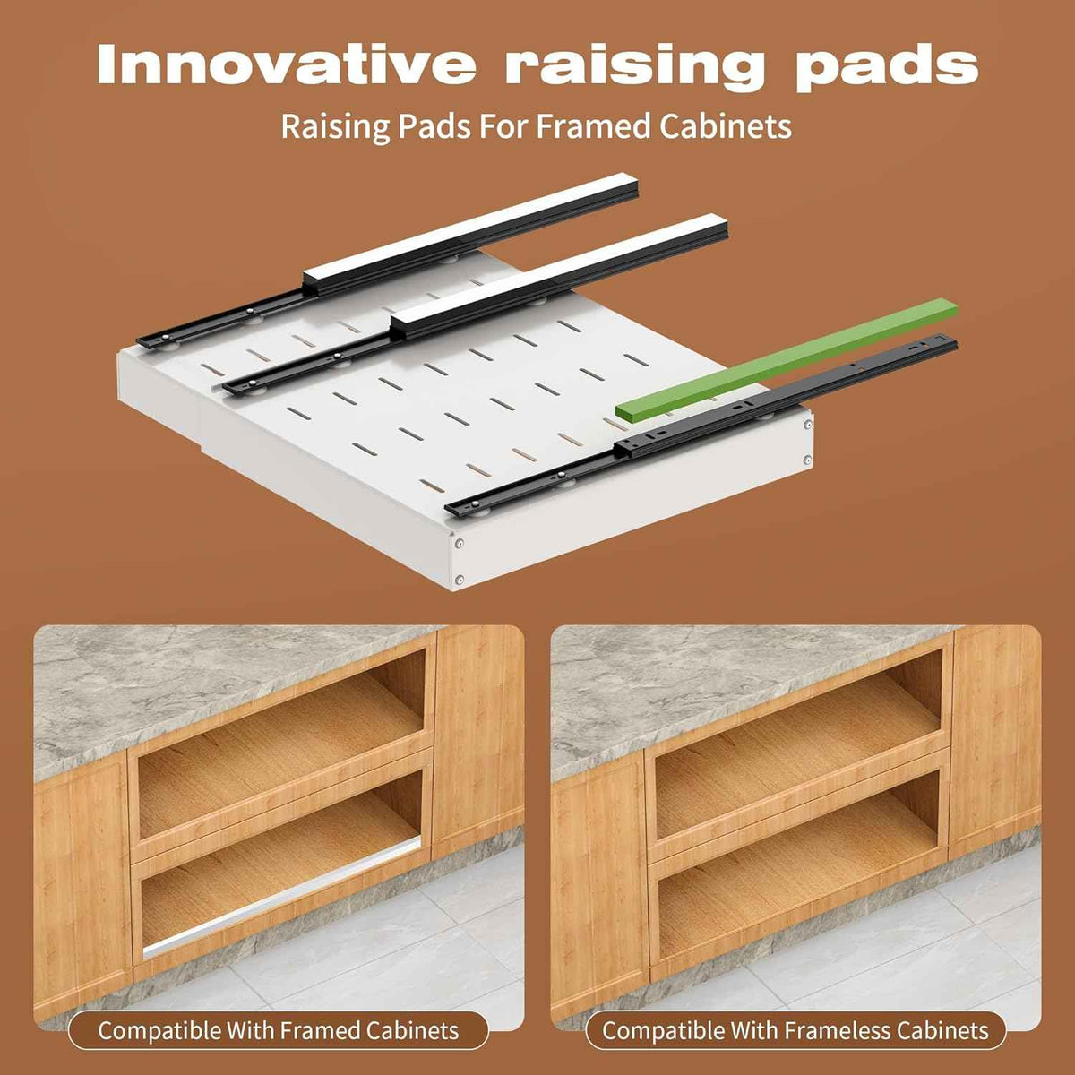 4 Pack Pull Out Cabinet Organizer, 21" Deep