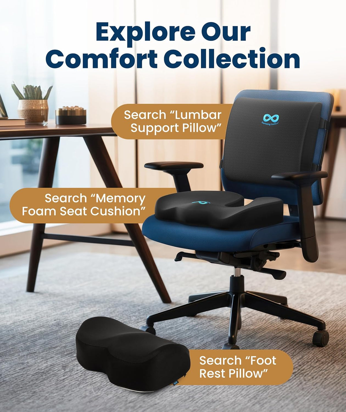 Large Memory Foam Seat Cushion with Contoured Cutout - Field & Nook
