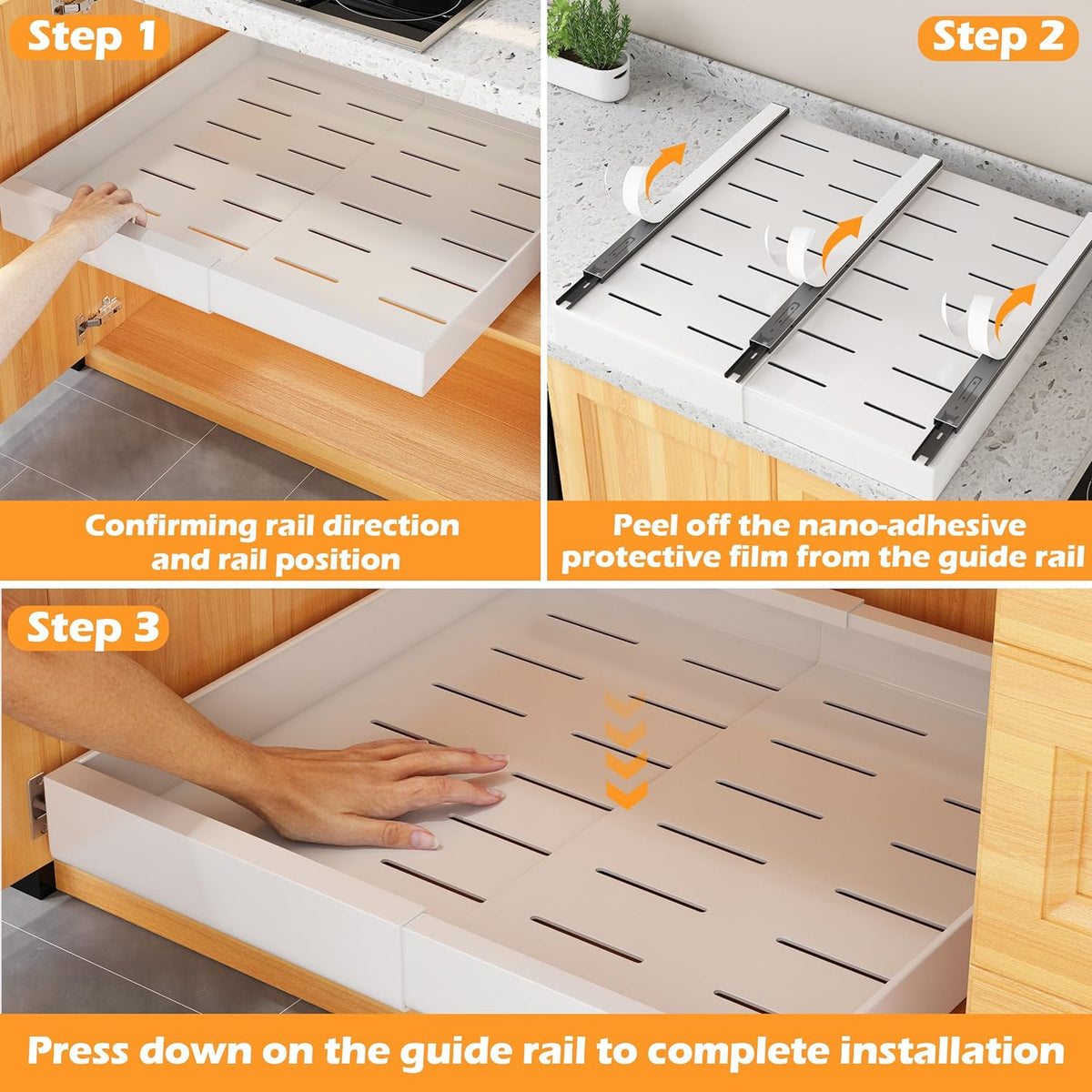 COVAODQ Pull-Out Cabinet Organizer, 12.4"-20.4" W