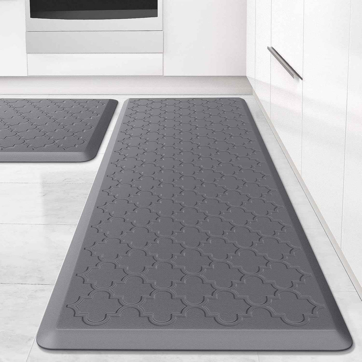 Kitchen Mat 2 PCS Cushioned Anti-Fatigue Floor Mat Standing Mat for Kitchen | 0.47" Thick Cushioned Memory Foam, Water Resistant, Non-Skid, Ergonomic Comfort Kitchen Rugs Sets for Sink Office Laundry