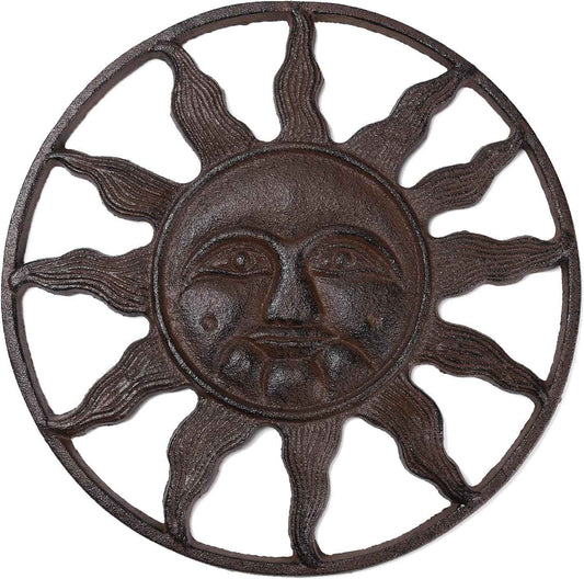 BRASSTAR Cast Iron Stepping Stone Fairytale Sun Design Garden Lawn Flower Bed Outdoor Farmland Decor TQZDPT65