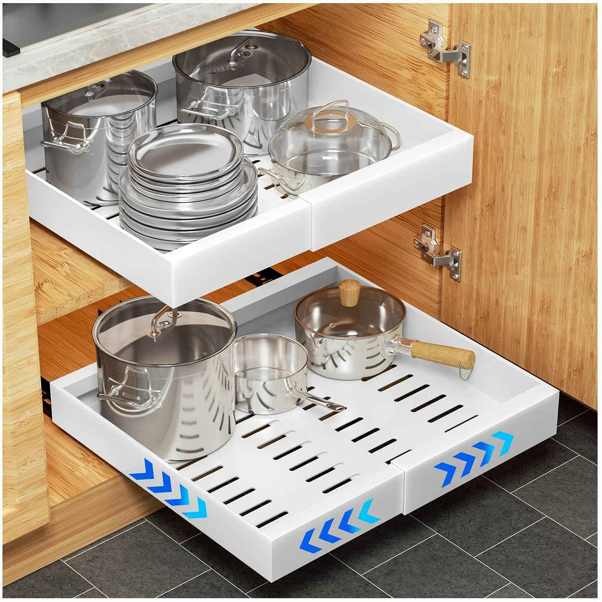 YFXCVSL Expandable Pull Out Drawers (12.6''-20.5''), Slide Out Cabinet