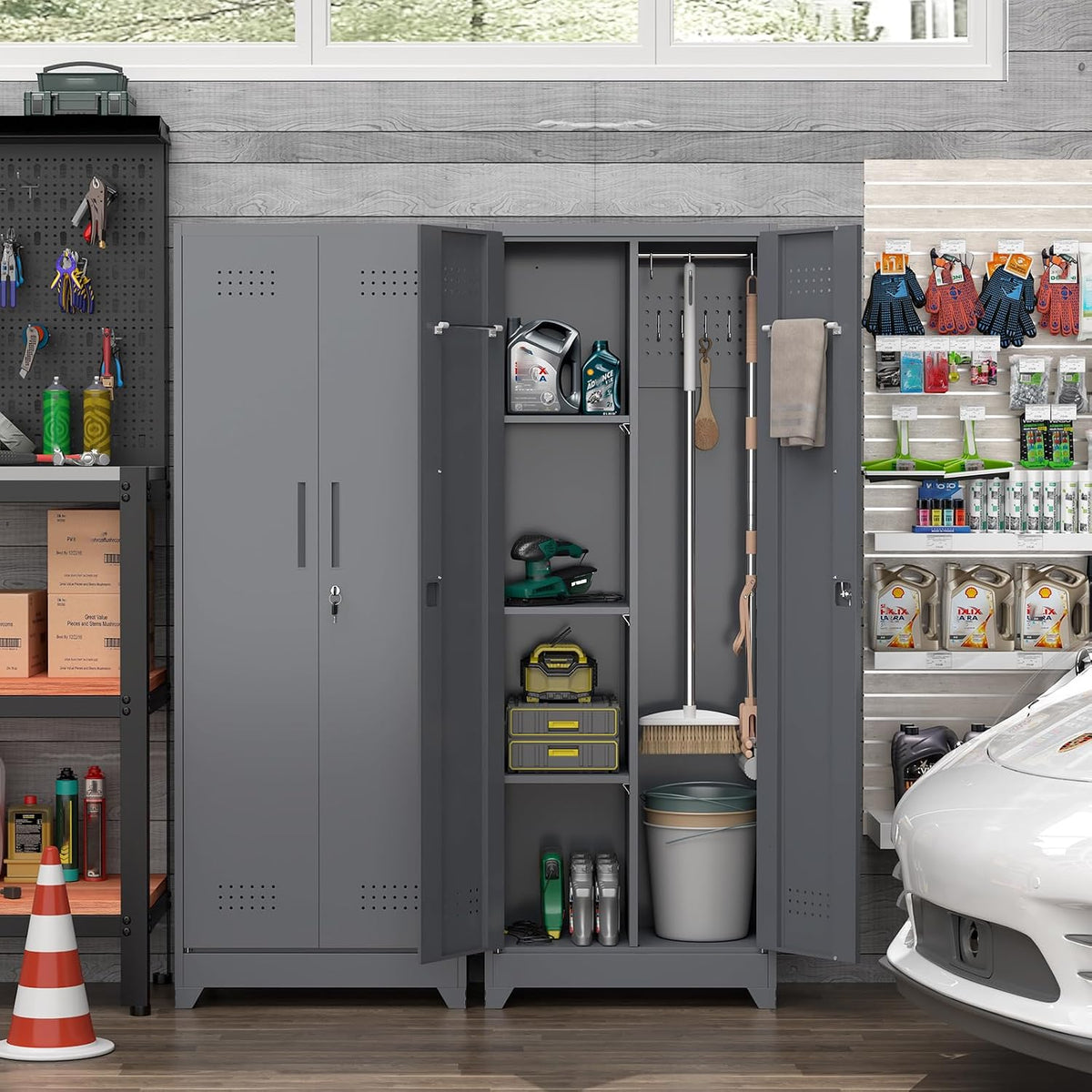 Broom Closet – Broom Closet Storage Cabinets with Lock - Field & Nook
