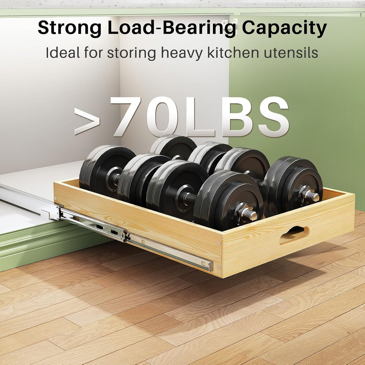 15"W x 21"D Wooden Pull Out Cabinet Organizer