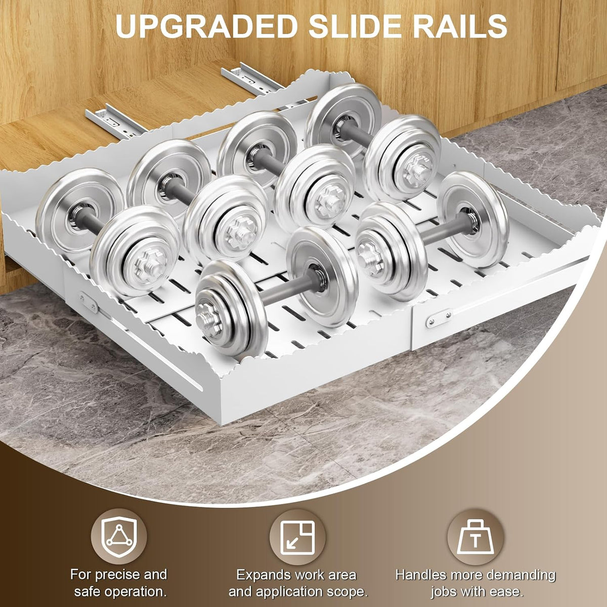 Expandable Pull-Out Cabinet Organizer, 11-18" W x 13-24" D
