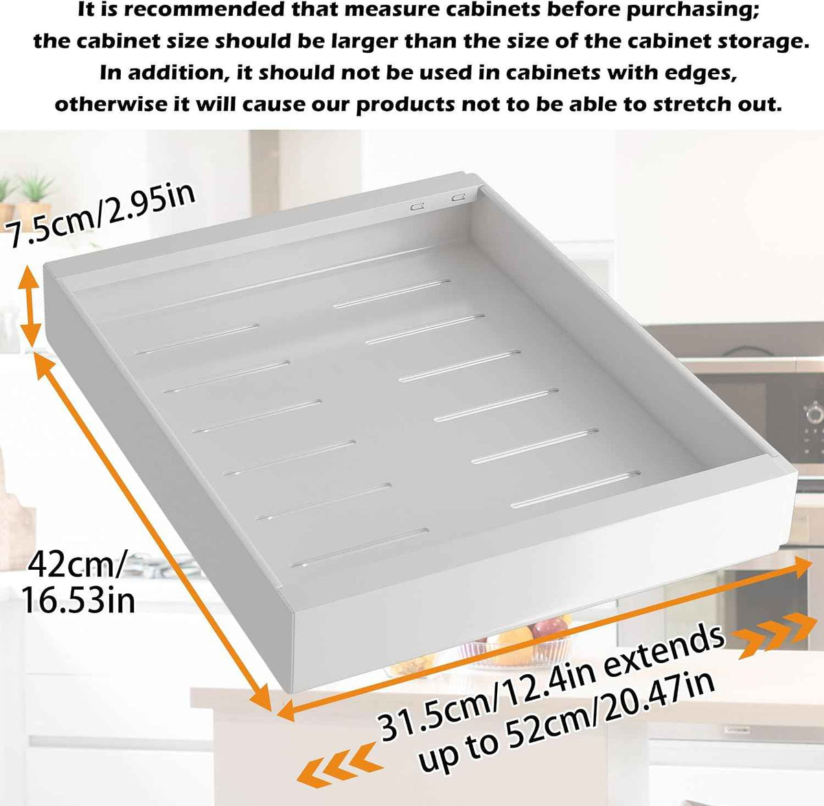 COVAODQ Pull-Out Cabinet Organizer, 12.4"-20.4" W