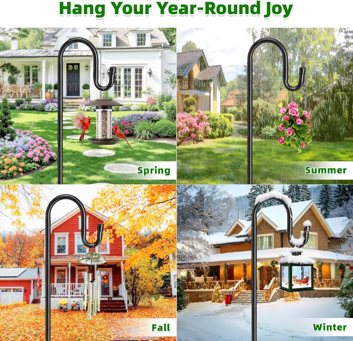 Adjustable Bird Feeder Pole with Shepherd Hook – Up to 78 in