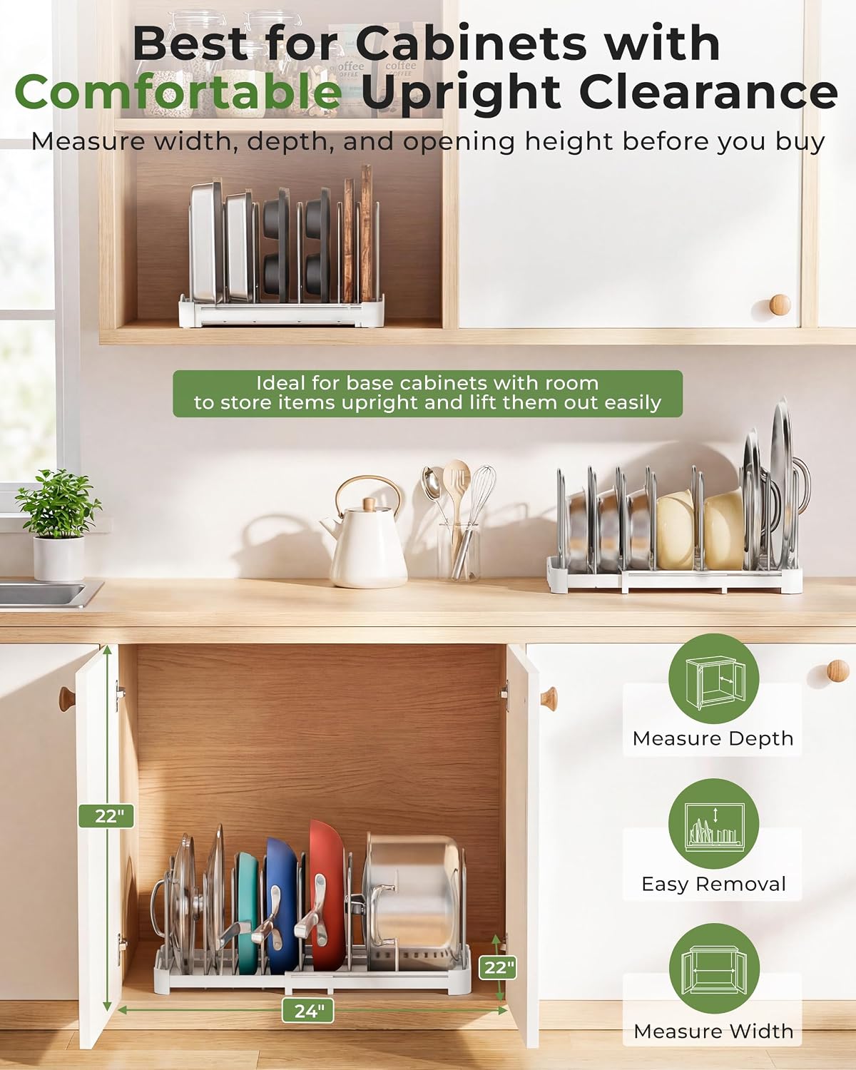 EVERIE Adjustable Cabinet Organizer, 12.6" to 21.5" Wide