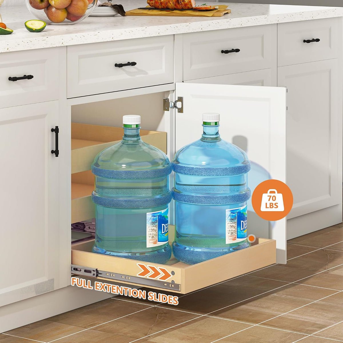 WelFurGeer 3-Tier Pull-Out Cabinet Organizer