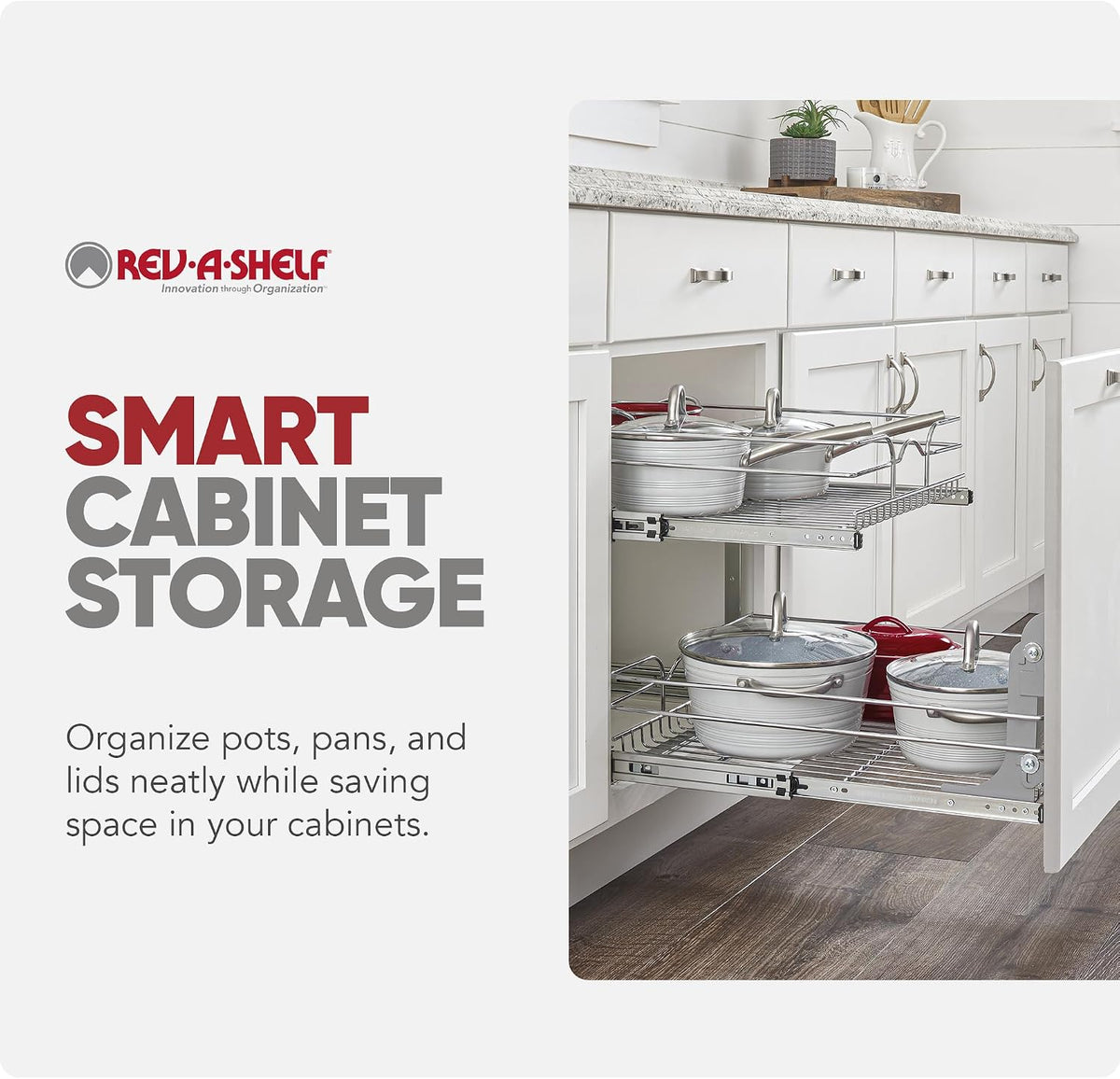 Rev-A-Shelf 2-Tier Pullout Shelf Organizer, 21" x 22"