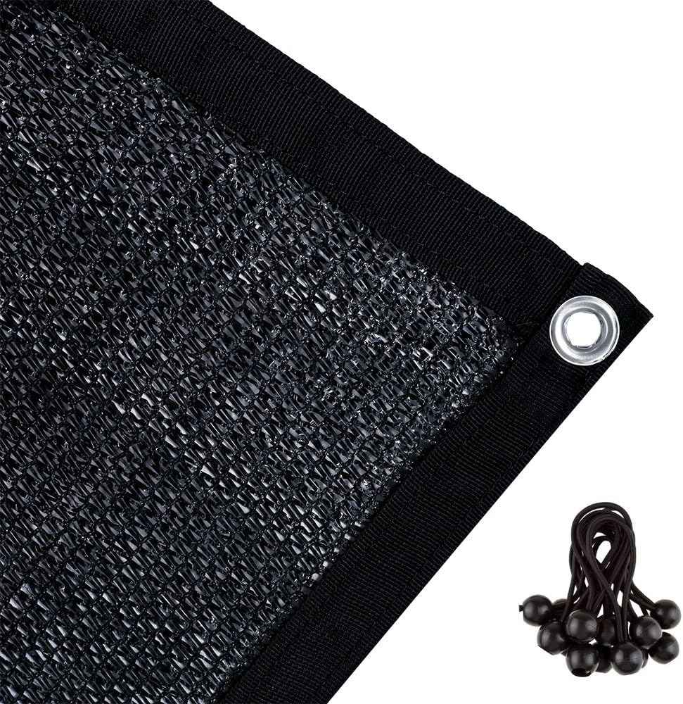Agfabric 60% Greenhouse Shade Cloth Cover with Grommets 8’ X 12’, Black