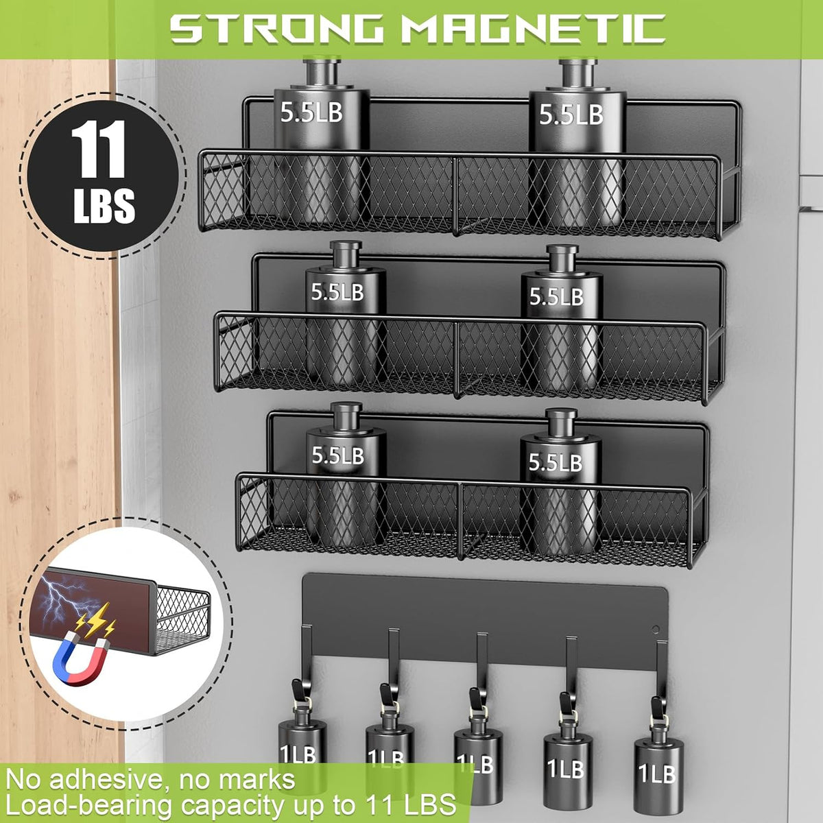 4-Pack Magnetic Shelves for Washing Machine – Metal Storage Baskets - Field & Nook