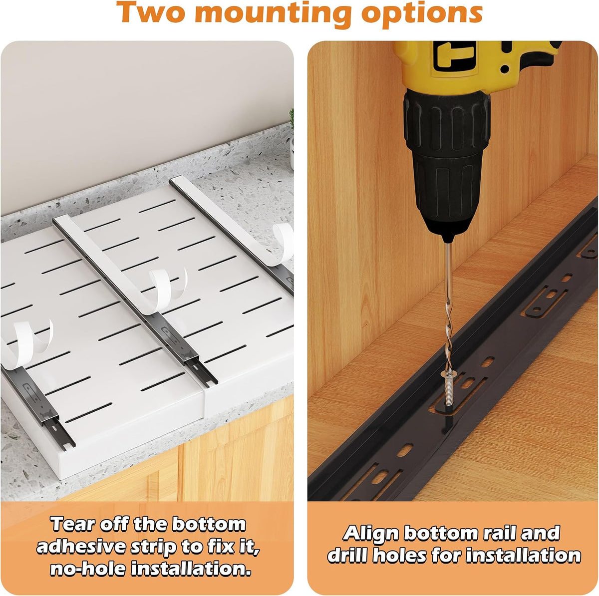 COVAODQ Pull-Out Cabinet Organizer, 12.4"-20.4" W