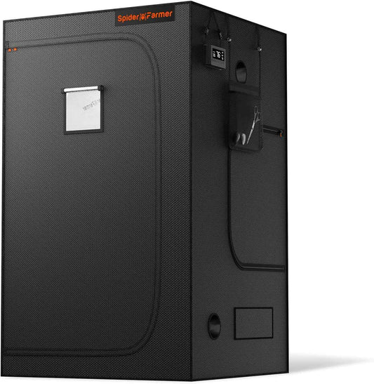 Spider Farmer 4x4 Grow Tent Pro-Grade, 48"x48"x80", with Observation Window and Floor Tray, 1680D Thicken Mylar Canvas, 4x4x6.6 for Indoor Hydroponic Growing for SF4000, SE5000, G5000