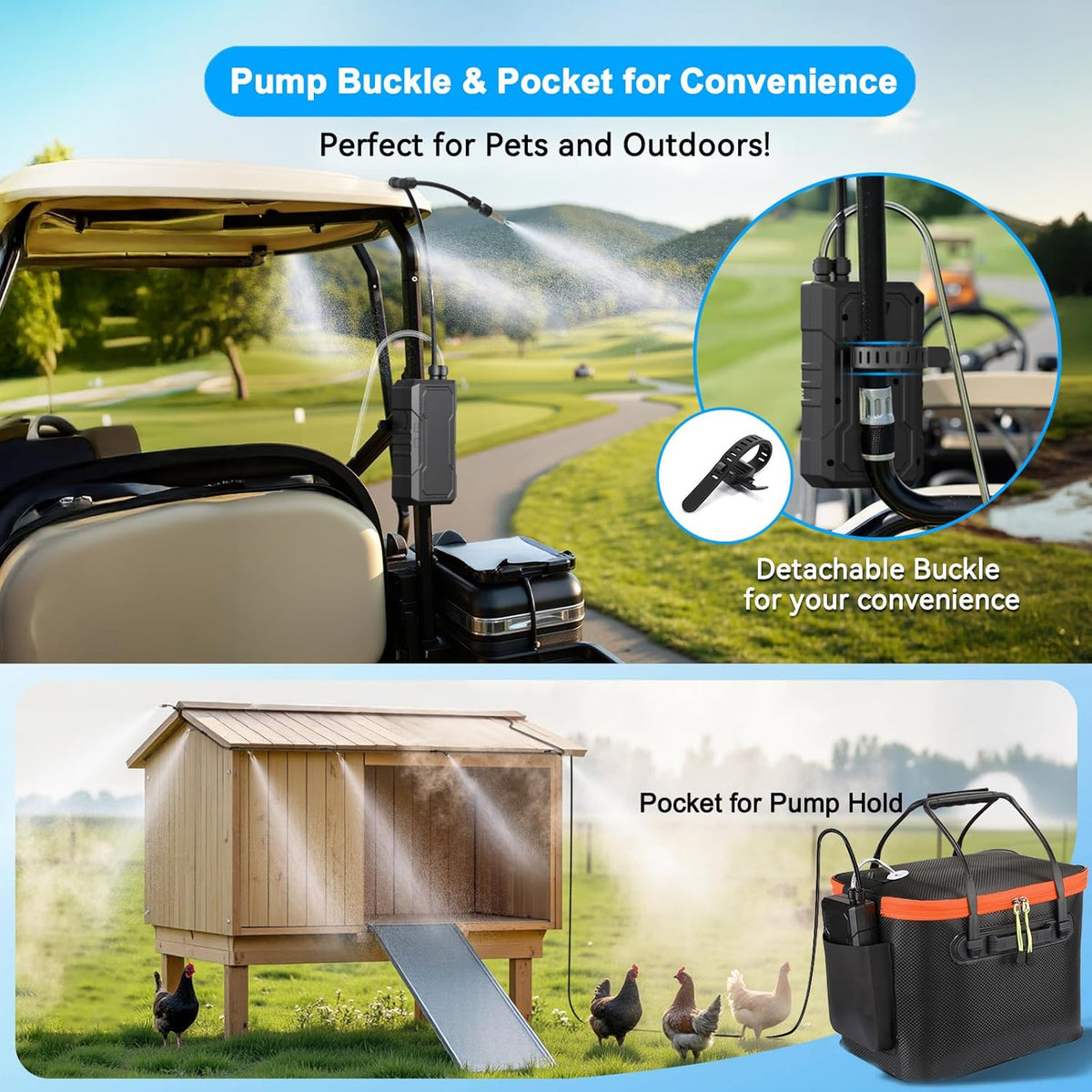 Portable Outdoor Misting System – 20 L Tank, 26 ft Hose