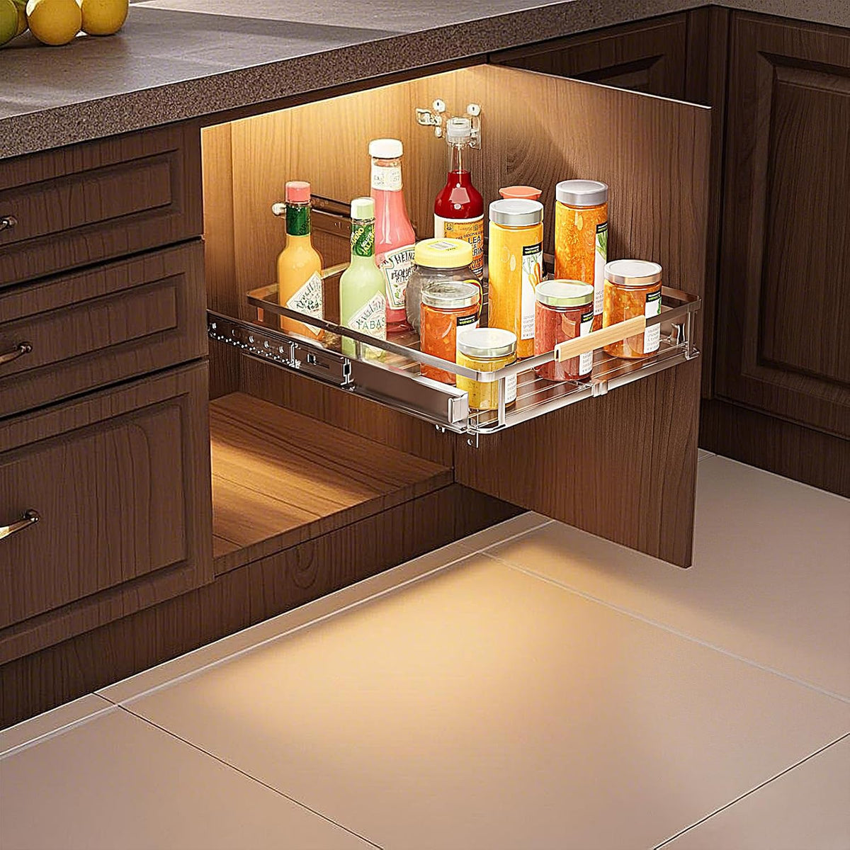 11.8~18"x17.3" Pull Out Cabinet Organizer,1Pack Expandable Sliding