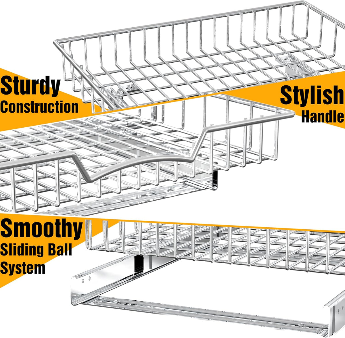 Simple Houseware Under Cabinet Pull Out Sliding Shelf Drawer, 21Dx17W