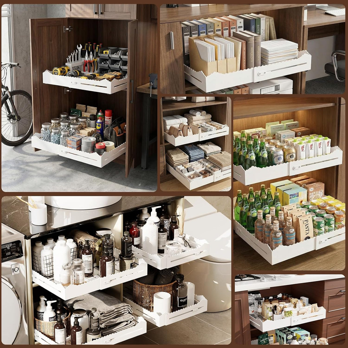 Expandable Pull Out Cabinet Organizer, 12"-18"W