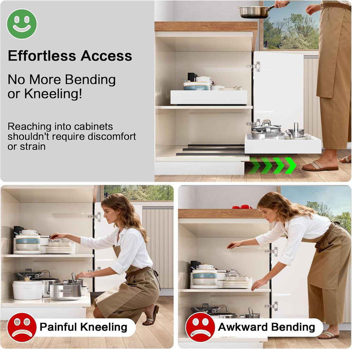 4 Pack Pull-Out Cabinet Organizer, 12"-20" W