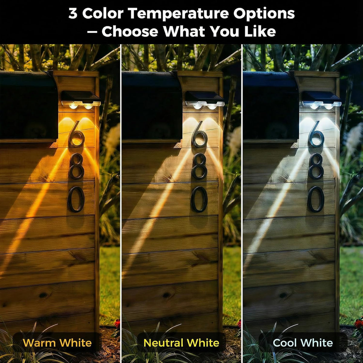 Solar Address and Sign Downlights – Warm White, 2 Pack