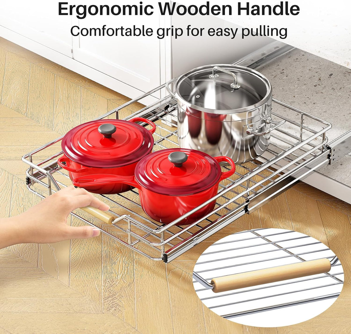 15"W x 21"D Heavy Duty Pull Out Cabinet Organizer