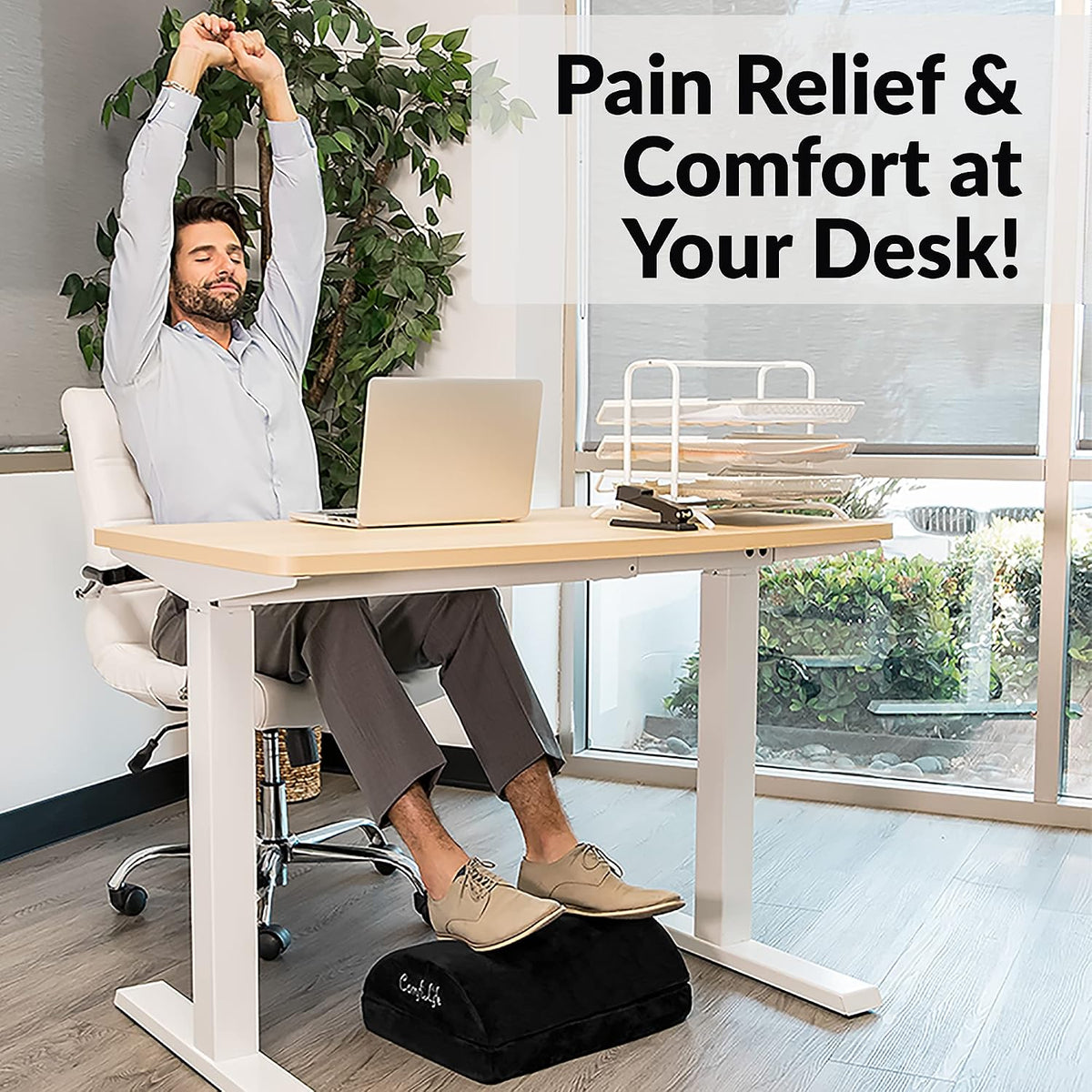 Adjustable Memory Foam Footrest for Desk and Gaming Chair - Field & Nook