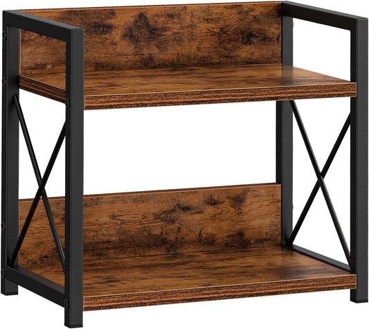 Giikin Countertop Shelf Organizer, 2 Tier Kitchen Spice Rack for Countertop, Wood Coffee Counter Shelf Organizer for Home (Brown, S) - Field & Nook