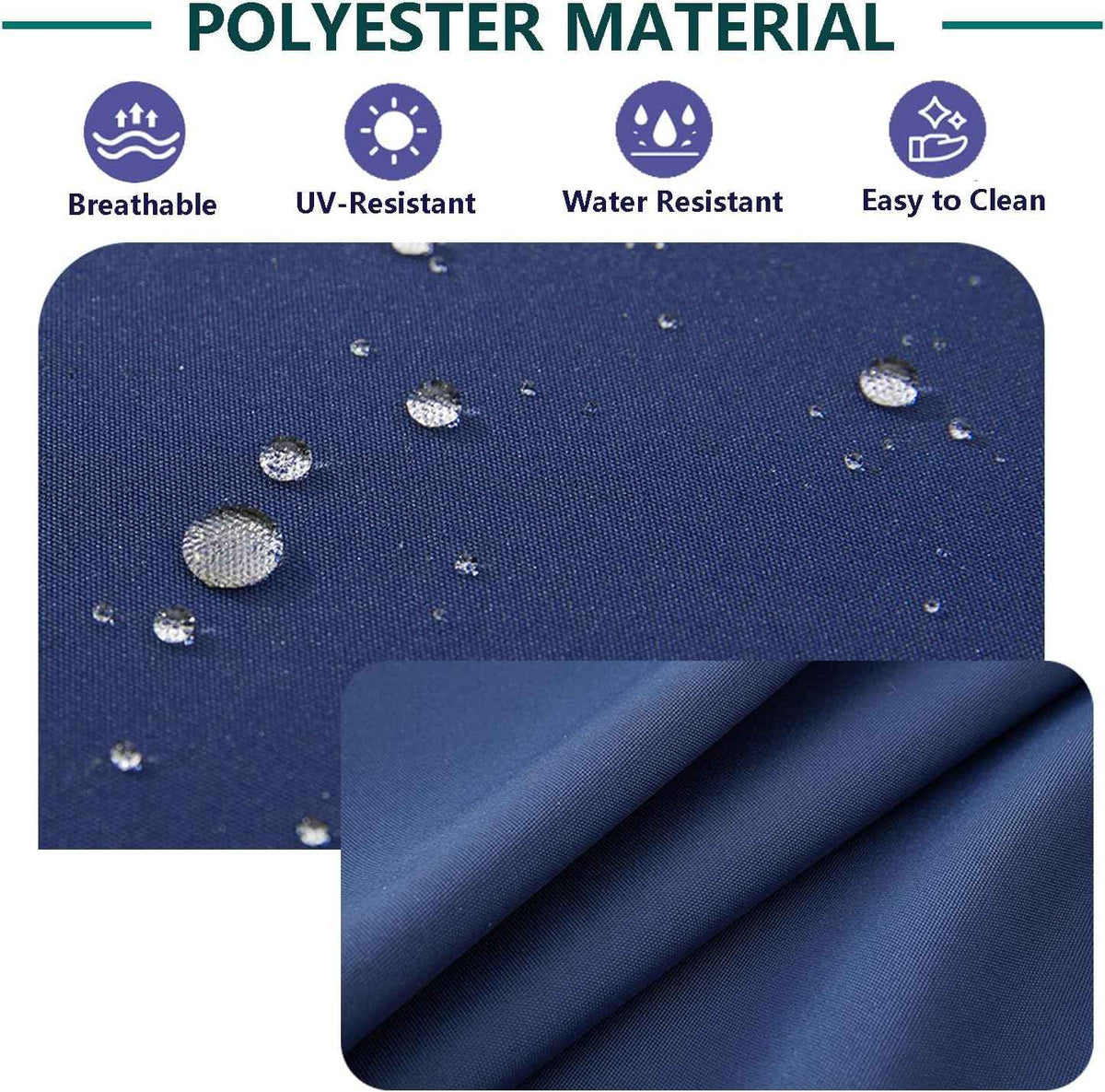 Outdoor Seat Cushion Cover Set of 4, 24 x 24 x 4 Inch, Navy | Patio Cushion Covers Replacement Waterproof Backrest and Deep Seat Cushion Covers Set for Patio Furniture