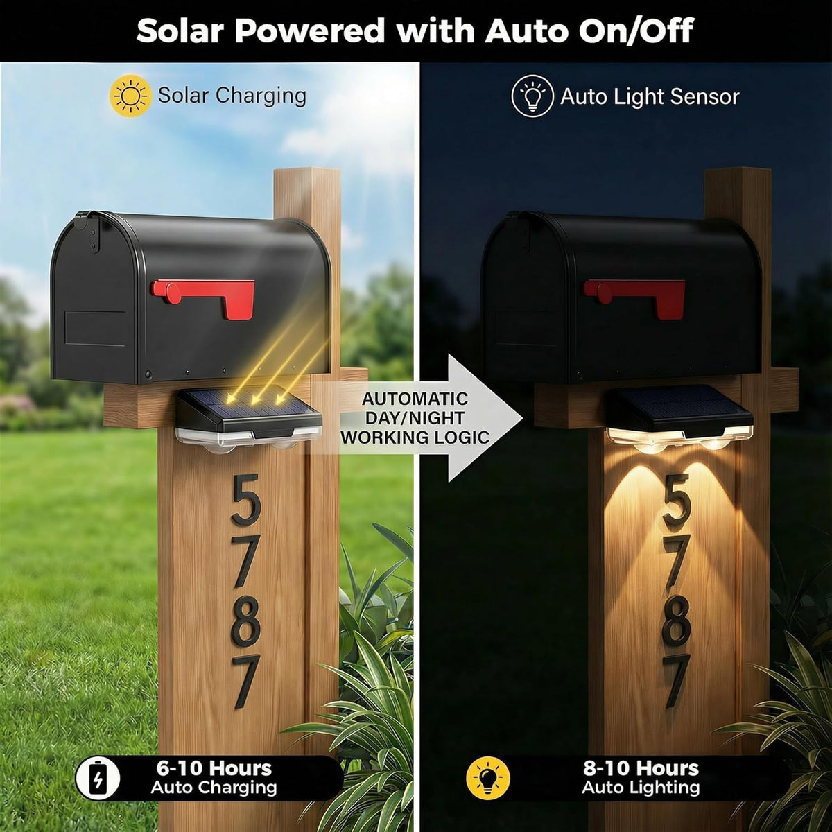 Solar Address and Sign Downlights – Warm White, 2 Pack