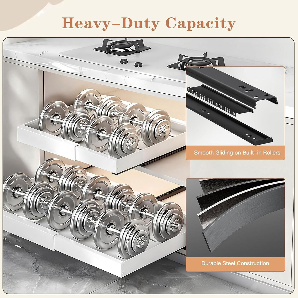 2-Pack Expandable Pull-Out Cabinet Organizer, 12"-22"