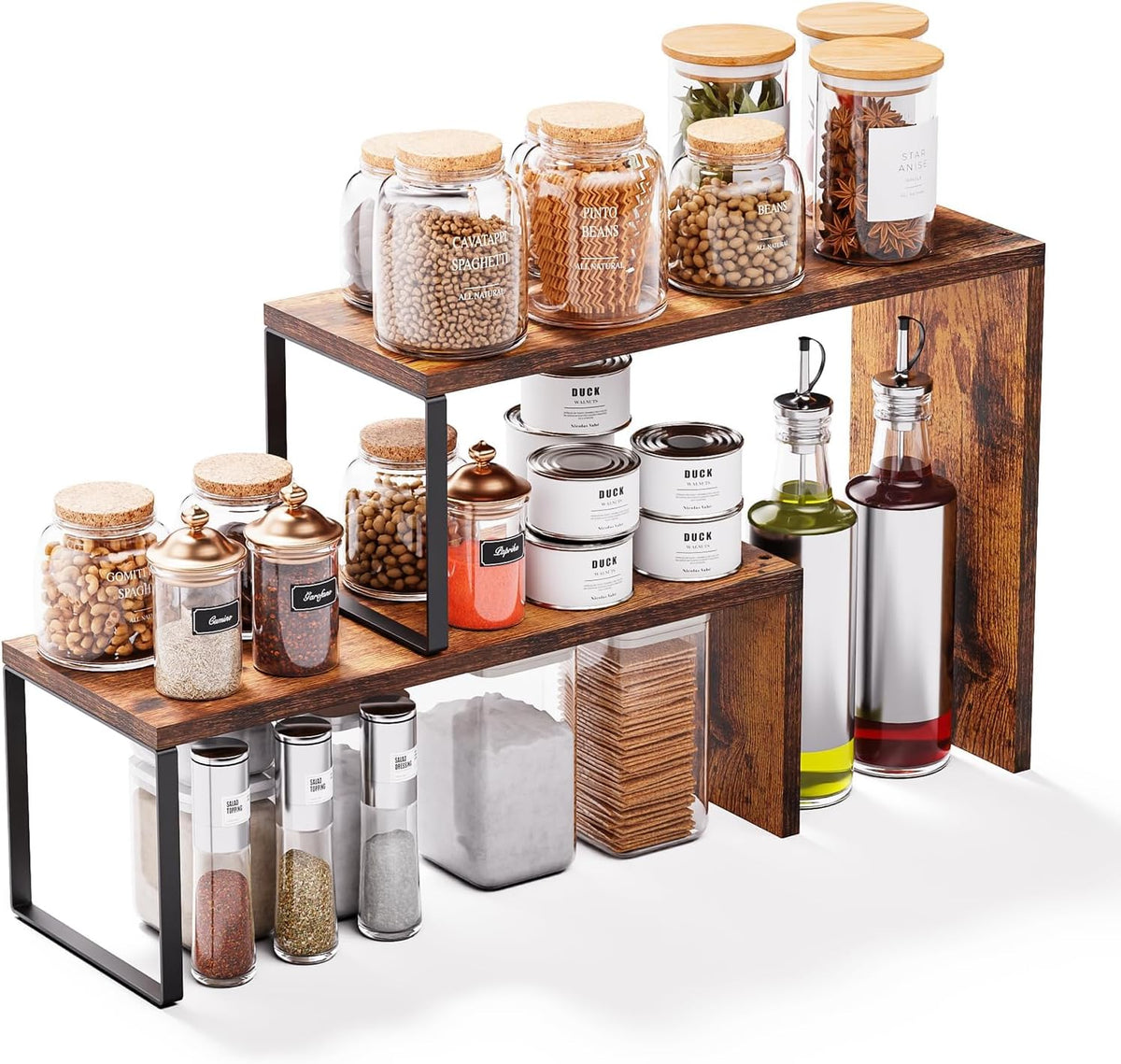Kitchen Countertop Organizer – Coffee Station Wood Rustic Brown - Field & Nook