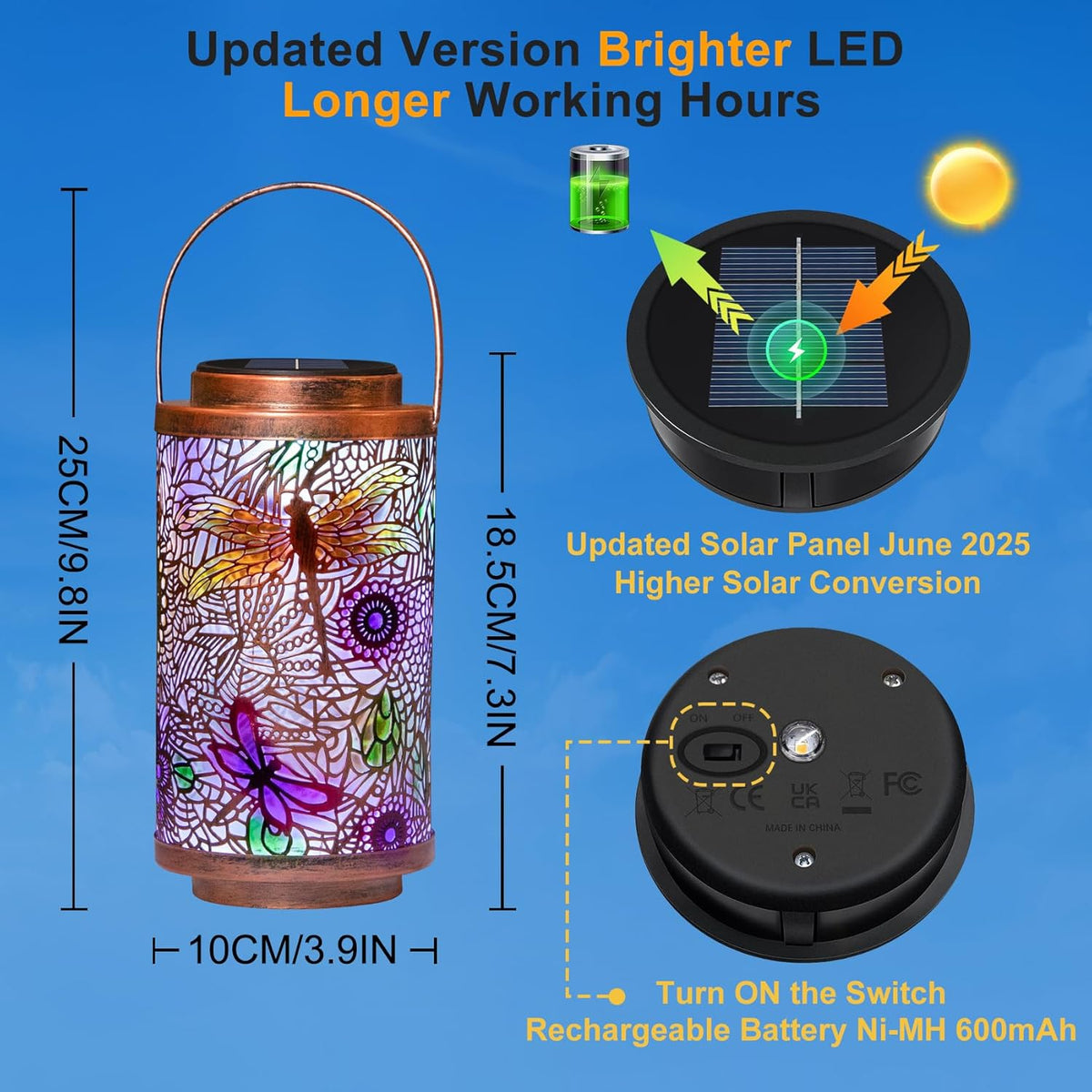 Waterproof Solar Dragonfly Lanterns – Multicolor, 2 Pack