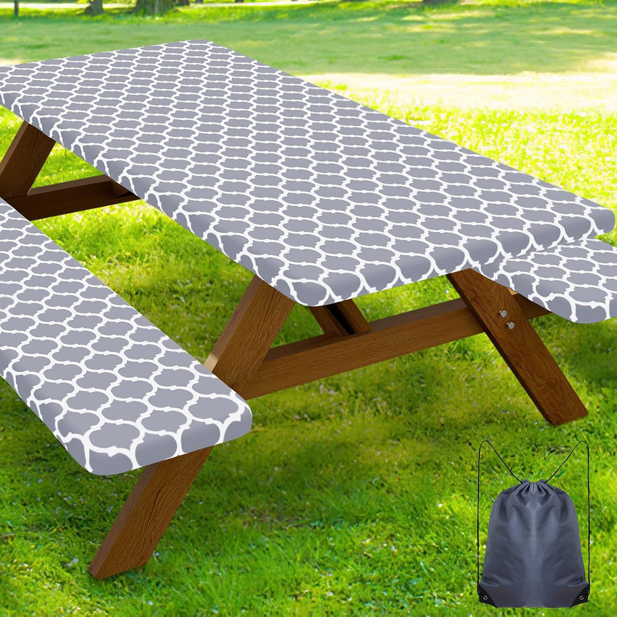 Waterproof Picnic Table and Bench Cover Set – Elastic Fit