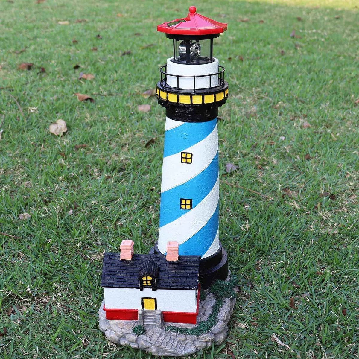 18-Inch Solar Lighthouse with Rotating Beacon